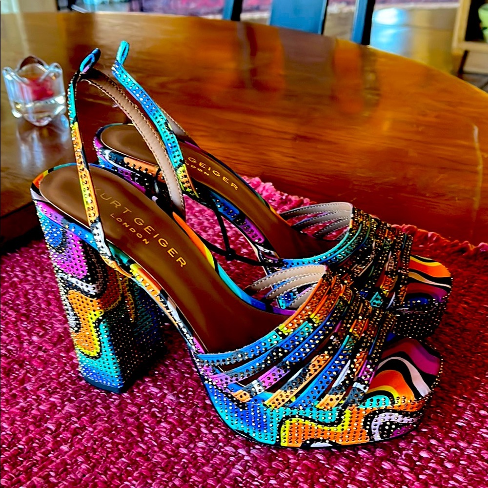 Kurt Geiger Vibrant Multicolor Strappy Heels